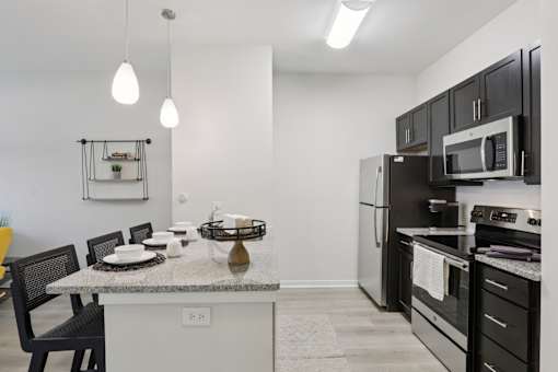 Kitchen with Island at The View at Old City, Philadelphia, Pennsylvania