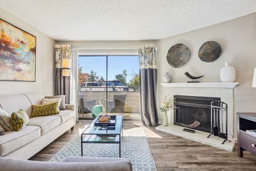 Modern Living Room at Deer Crest Apartments, Broomfield, Colorado