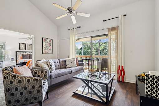 Spacious Living area at Whisper Lake Apartments, Winter Park, Florida