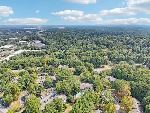 Drone View Of Forest at Canopy Glen, Georgia, 30093