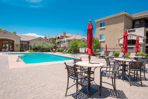 Poolside Dining Tables at Broadstone Towne Center, New Mexico, 87106