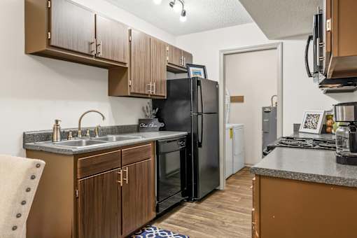 Kitchen with stainless steel appliances at Lofts of Wilmington, Wilmington, NC