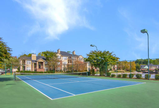 Outdoor Tennis Court at Bridford Lake Apartments, North Carolina, 27407