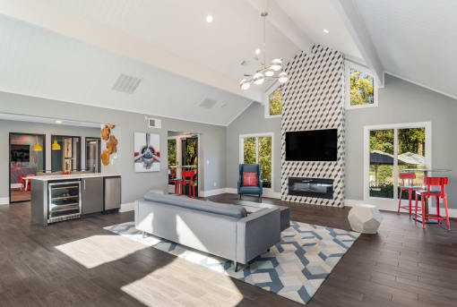 Expansive Clubhouse with Fireplace at Canopy Glen, Norcross