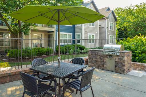 Outdoor Grill With Intimate Seating Area at Heritage at Waters Landing, Germantown, Maryland