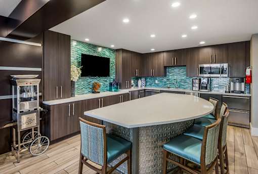 Clubhouse Kitchen at Sanford Landing Apartments, Sanford, Florida