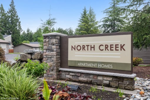 North Creek Property Signage at North Creek Apartments, Washington, 98208