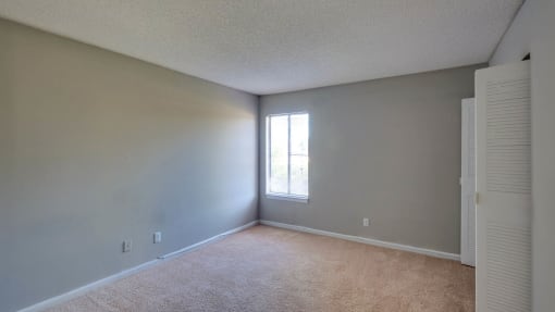 Spacious Bedroom with Carpeting at River Crossing Apartments, Thunderbolt