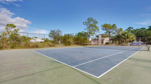 Tennis Court at River Crossing Apartments, Georgia, 31404