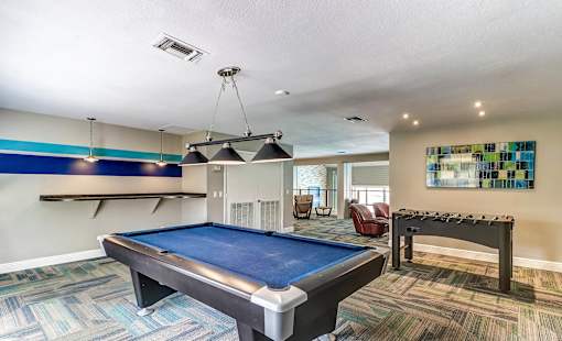 Billiards Table In Game Room at Sanford Landing Apartments, Florida