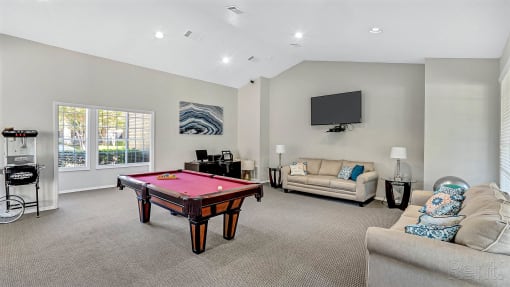 Clubhouse with Billiards at The Willows on Rosemeade, Texas 75287