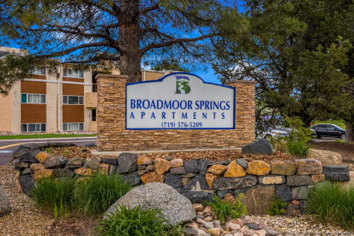 a sign that says broadmoor springs apartments at Broadmoor Springs, Colorado Springs, CO, 80906