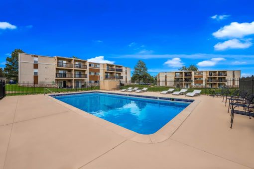 pool with lounge chairs  at Broadmoor Springs, Colorado Springs, CO, 80906