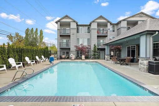 the swimming pool at our crossings apartments