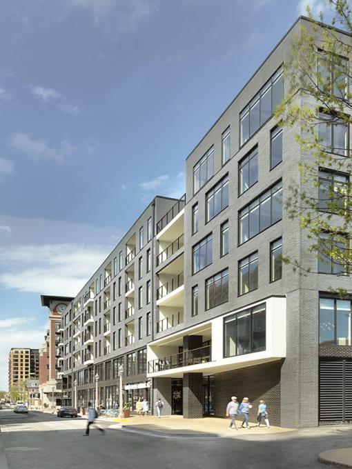 Euclid exterior at The Elle on Lockwood Apartments, Webster Groves, MO