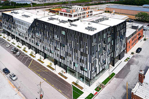 Steelcote Flats exterior at Steelcote Square, St. Louis, 63103