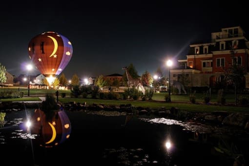 Night View Of Lake at Promenade at New Town, Saint Charles, MO, 63301