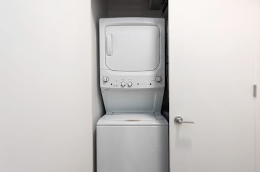 laundry with stackable wash at Steelcote Square, St. Louis, MO, 63103