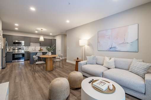 Living Room With Kitchen at Preserve at Sycamore Creek, Osage Beach, MO 65065