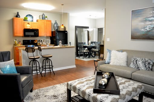 living room looking into kitchen at Villas At Crystal Lake, Swansea