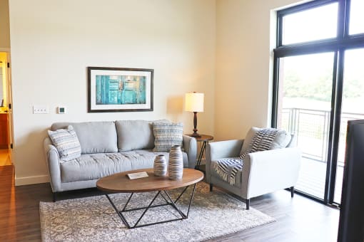 Model Living Room at Wildhorse Apartments, Chesterfield