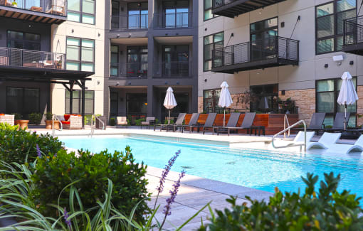 Sparkling Pool at Wildhorse Apartments, Chesterfield, MO