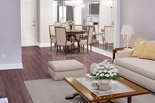 Living Room and Dining Room at Lenox Village Apartments, Atlanta, GA, 30324