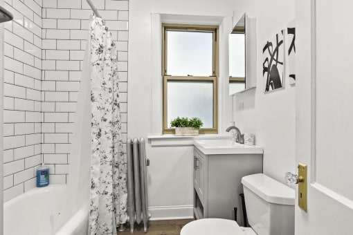 a white bathroom with a shower and a toilet and a sink