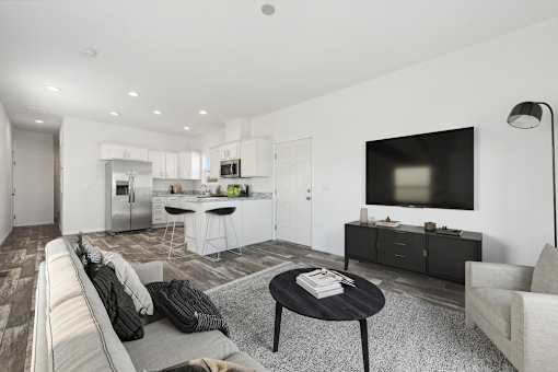 Model living room at Desert Valley Oasis MHC in Mesa, AZ.