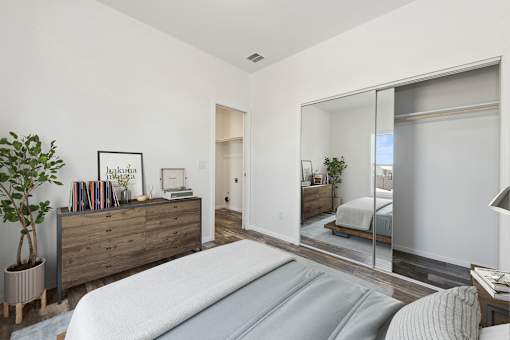 Model bedroom at Desert Valley Oasis MHC in Mesa, AZ.