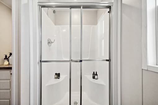 Model shower at Cedar Ridge Manufactured Home Community  in Wichita, Kansas