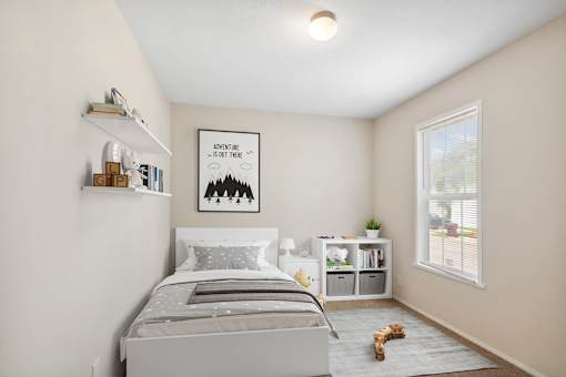 Model second bebroom at Candlelight Village Manufactured Home Community in Sauk, IL