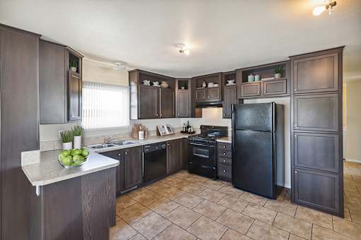 Model kitchen at Verde Plaza Manufactured Home Community in Tucson, Arizona