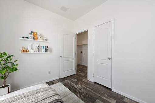 Model bedroom at Desert Valley Oasis MHC in Mesa, AZ.