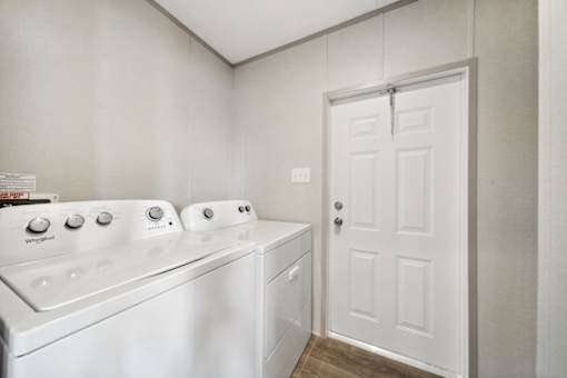 Model laundry closet at Cedar Ridge Manufactured Home Community  in Wichita, Kansas