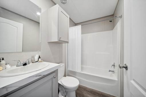 Model bathroom at Cedar Ridge Manufactured Home Community in Wichita, Kansas