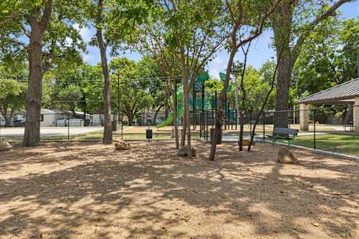 Dog park at Aldea Manufacture Home Community in Fort Worth, Texas