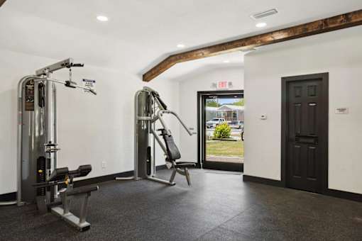 Fitness center at Aldea Manufacture Home Community in Fort Worth, Texas