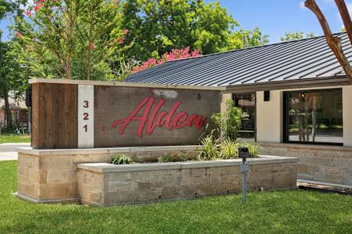 Property signage at Aldea Manufacture Home Community in Fort Worth, Texas