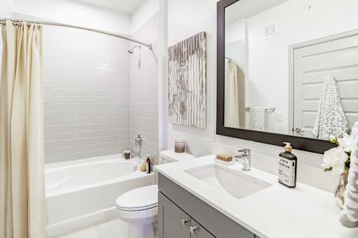 Modern Bathroom Fittings at Alys Crossing Apartments, Cypress, Texas