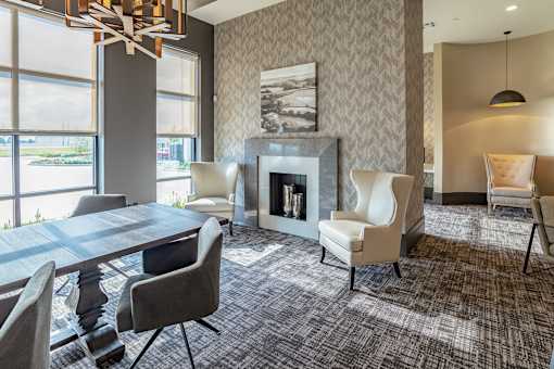 Clubhouse with high ceiling at Alys Crossing Apartments, Cypress