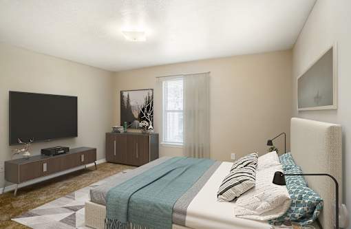 Bedroom with high celling at Arbors at Natchez Trace Apartments, Ridgeland, MS 39157