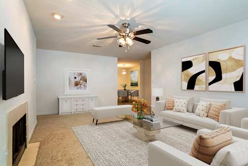 Living room with couch at Crosswinds Apartments, Mississippi, 39208