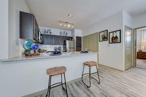 Kitchen counter and chair at Estraya Westover Hills, Texas