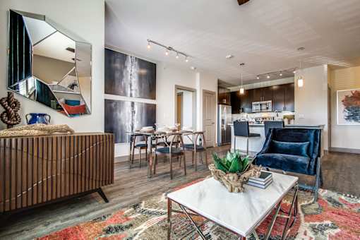 Warm Living And Dining Room at Fifty02 Westover Hills, Texas, 78251