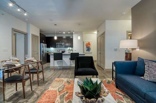 Living Room Come Kitchen View at Fifty02 Westover Hills, San Antonio, TX, Texas