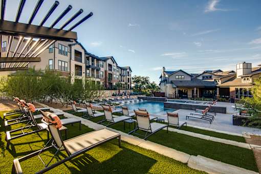 Poolside Sundeck With Relaxing Chairs at Fifty02 Westover Hills, San Antonio, 78251