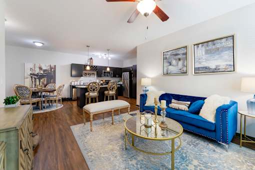 Living Room With Kitchen at The Villas at Germantown, Memphis, 38125