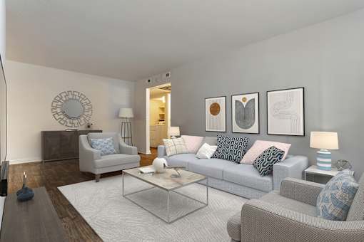 Graceful Living Area at Lakeshore Landing Apartments, Ridgeland, Mississippi