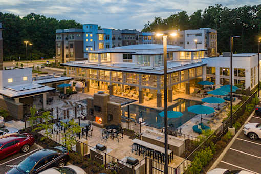 Exterior area at Lumen Apartments, Hampton, VA